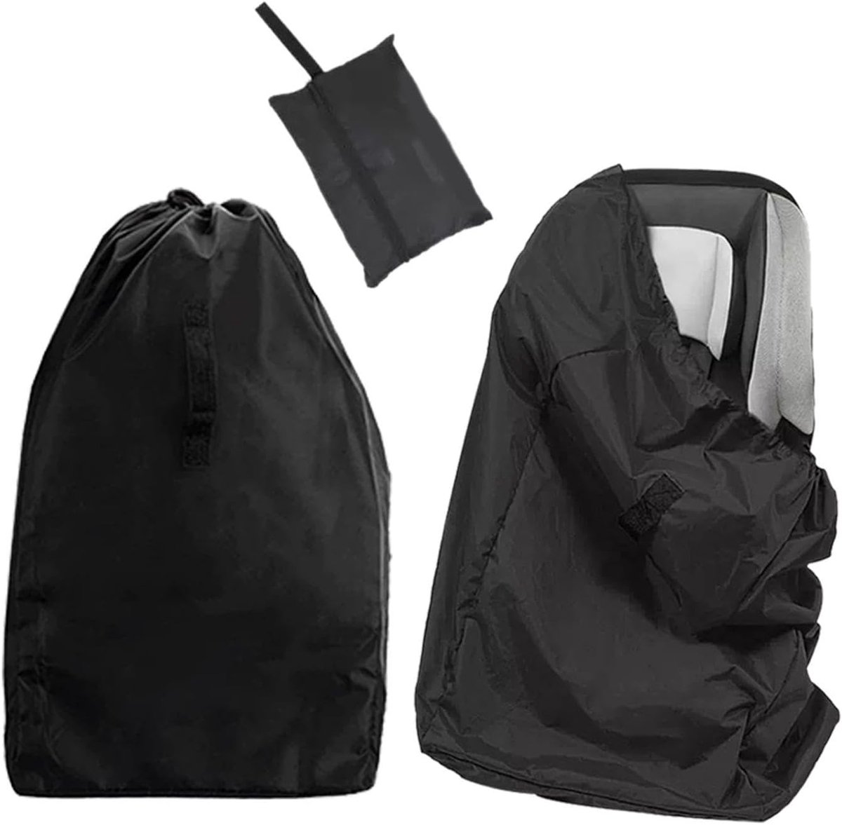 SnelShoppen - Multifunctionele Zwarte Veiligheidstas 86 x 43 cm - Waterdicht en Stofdicht Oxford Stof Reisopslag voor Kinderstoeltjes en Kinderwagens