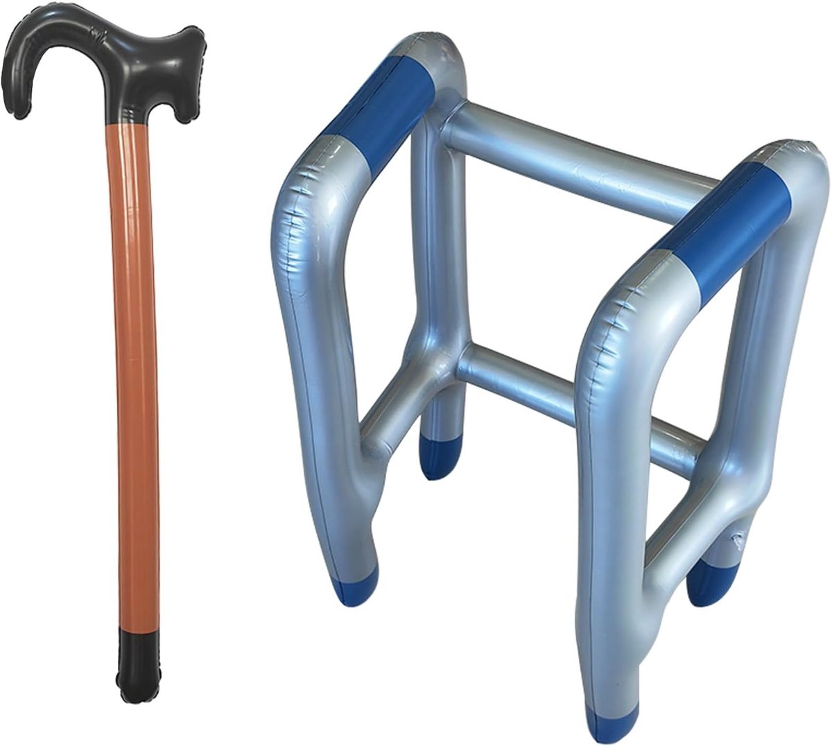 SnelShoppen - Inflatable Walker and Walking Stick Set - Opblaasbare Loophulpmiddelen Kostuums voor Carnaval, Verjaardag, Cosplay en Grappige Feestjes