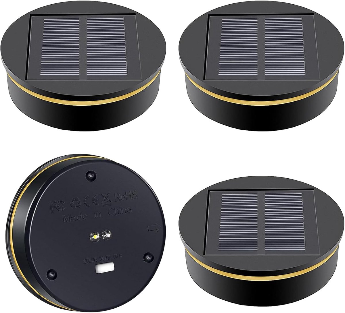SnelShoppen - Pack van 2 Solar Vervanglampen LED 8 cm Warm Wit met 800 mAh Batterij voor Tuinlampen, Lantaarns en Hanglampen