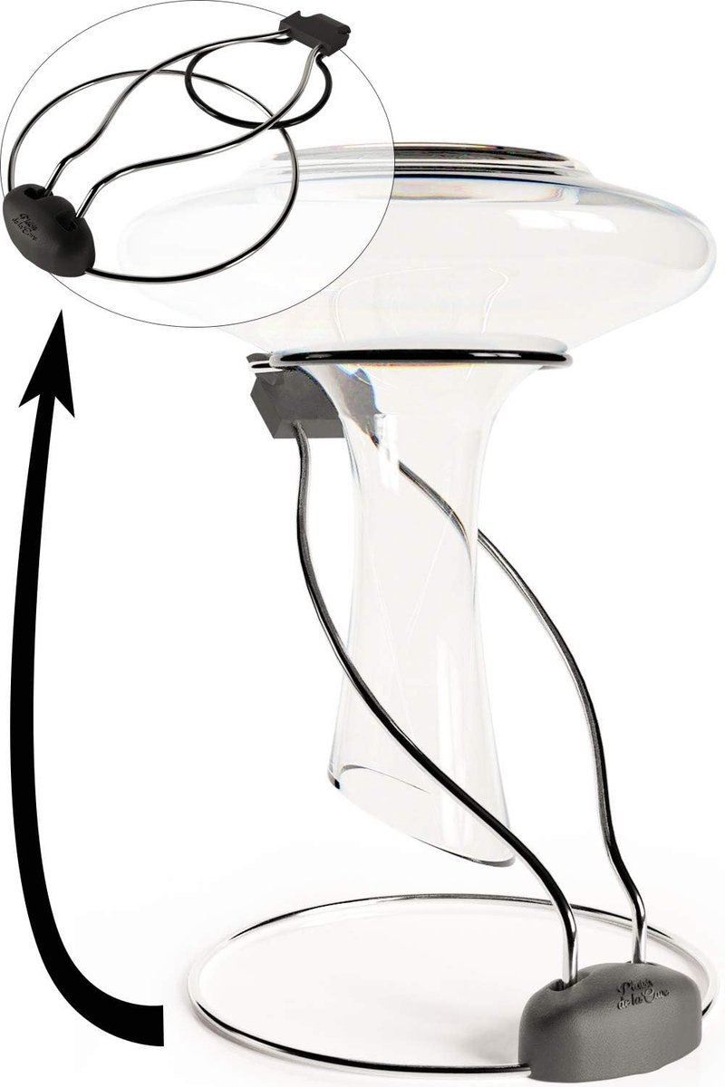 SnelShoppen - 2in1 Wijnkaraf Droogstandaard - Ultra Compacte en Vouwbare Decanter Droger - Zwarte Rubberen Top voor Slijtvrij en Antislip Gebruik - Id
