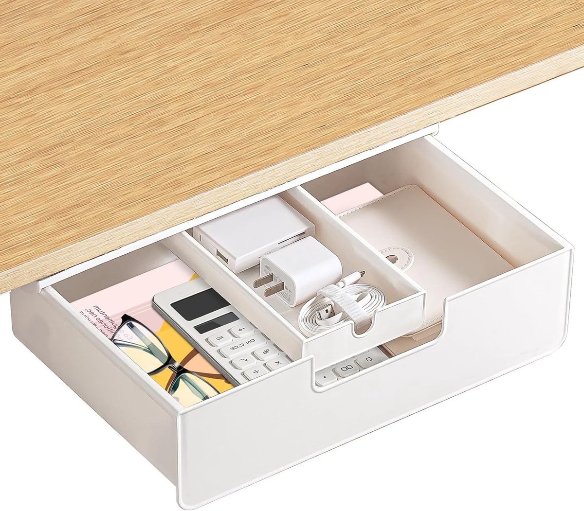 Onder bureau lade organizer - Uitschuifbare lade met compartimenten voor kantoor en thuis, ideaal voor opbergruimte en organisatie