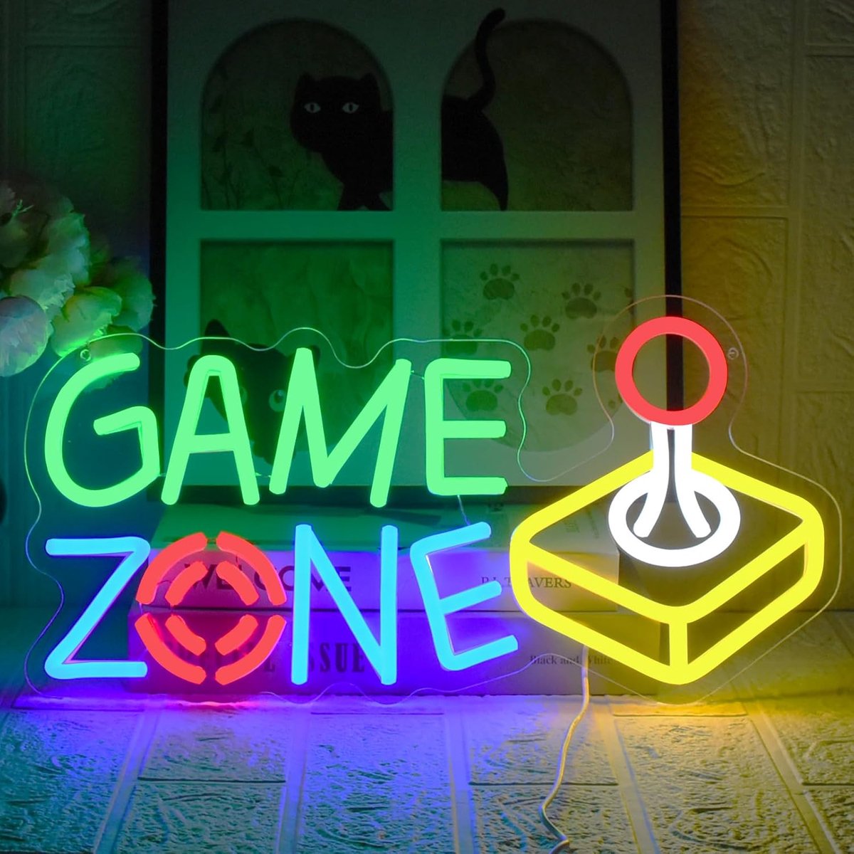 SnelShoppen - Neon Gaming Bordspel Zone LED Neon Strip voor Speelruimte, Game Zone, Man Cave, Cadeau voor Gamers, Jongens en Mannen, 42 x 21 cm