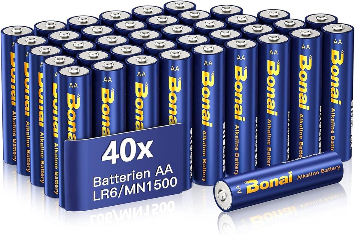 SnelShoppen - AA Alkaline Batterijen LR06 1.5V Value Pack - 40 Stuks - Lange Levensduur - Anti-Leak Technologie - Ideaal voor Speelgoed, Klokken, Huis