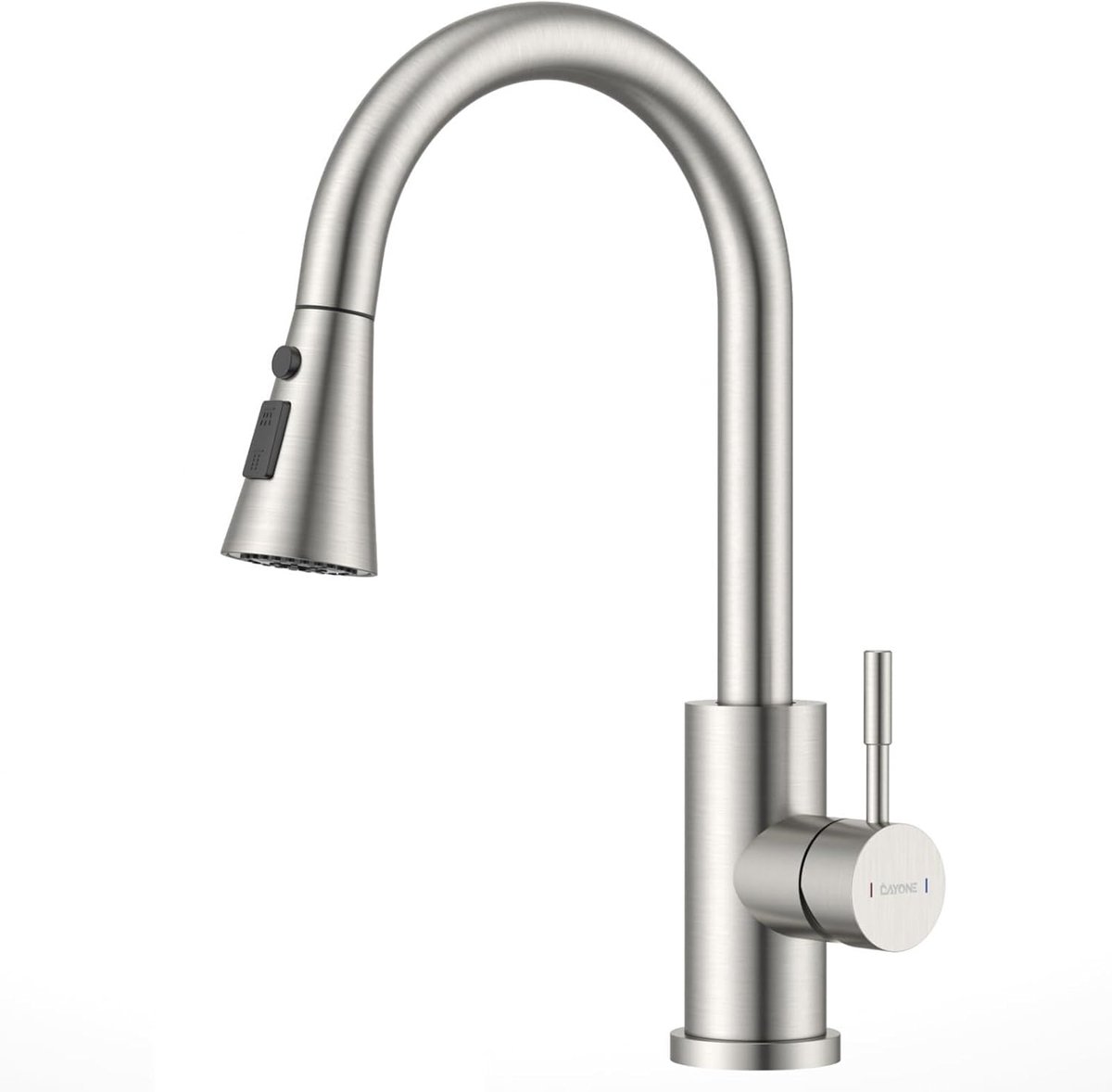 SnelShoppen - DAYONE Keukenkraan - Laagdruk - Uittrekbare Waterkraan met 3 Aansluitingen - 2 Straalsoorten - 360° Draaiend - Gooseneck Design - Flexib