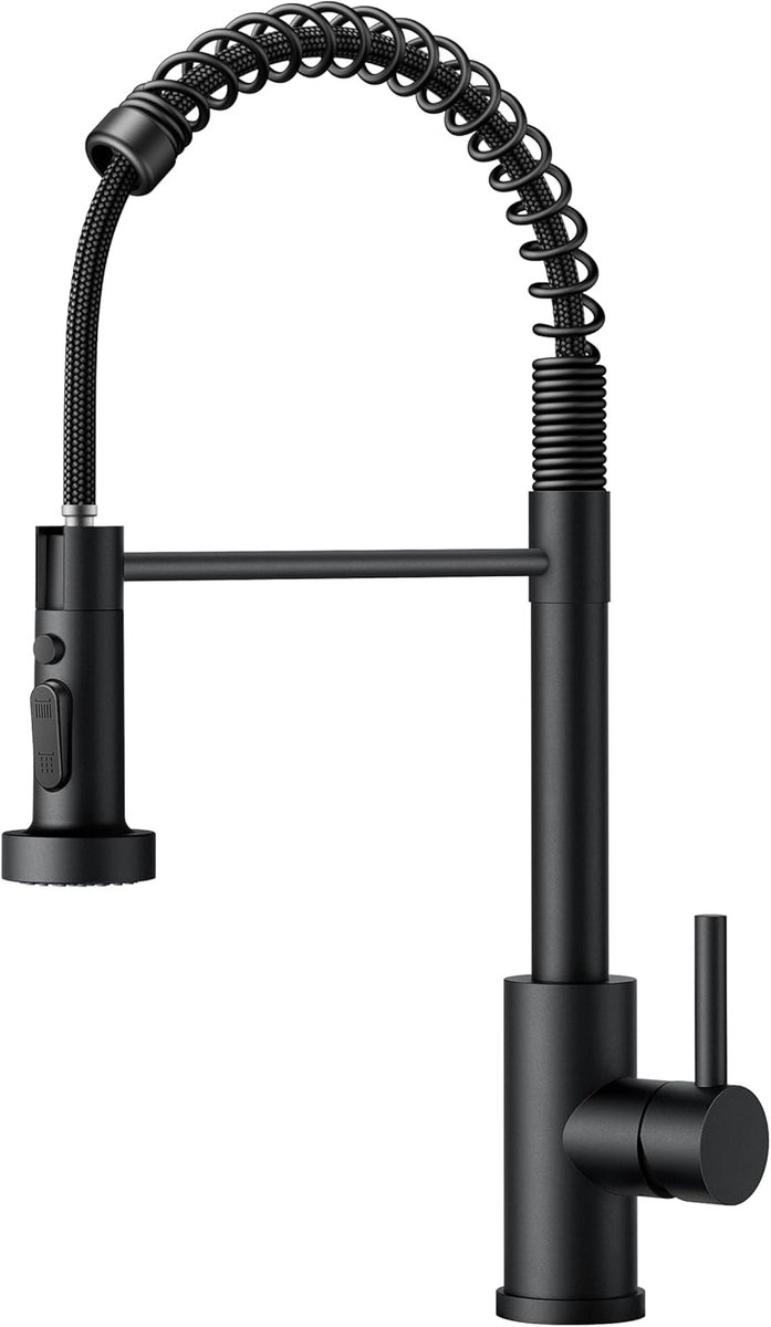 SnelShoppen - Water Tap Keuken, Uittrekbare Keukenkraan, 360° Draaiende Keuken Coiled Spring Kraan, Enkel Levensmengkraan voor Warm en Koud Water, Mat