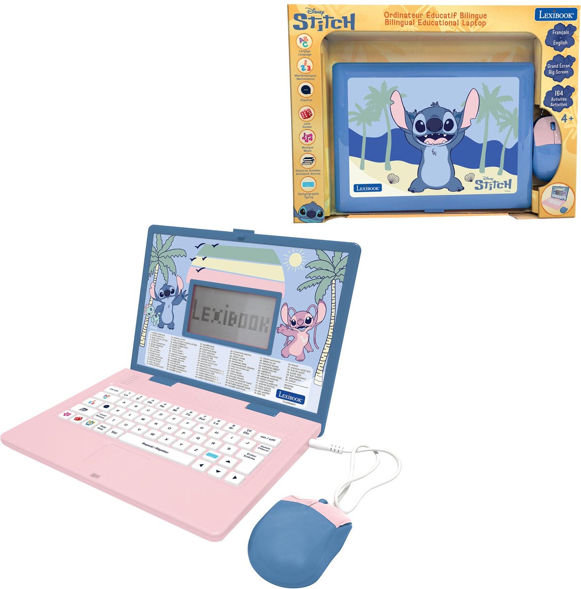 Disney Stitch Tweetalige Educatieve Laptop met 164 activiteiten (EN/FR)