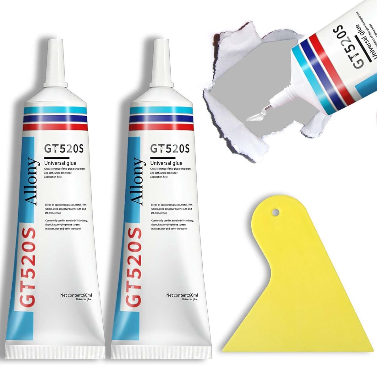 SnelShoppen - Transparante Vloeibare Behanglijm - Krachtige Hechting voor Herstel van Afbladderende, Barstende en Vervormde Muren - 60ml x 2 - Ideaal