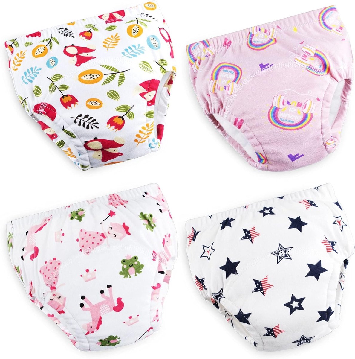 Zindelijkheidstraining Ondergoed voor Meisjes, 2-4 Jaar, 4-Pack, Roze, Comfortabel en Ademend