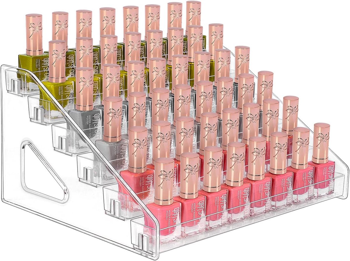 SnelShoppen - 6-Laags Acryl Nagellak Organizer met Stepped Design, Transparante Cosmetica Opberghouder voor Essentiële Olie en Make-up, Perfect voor B
