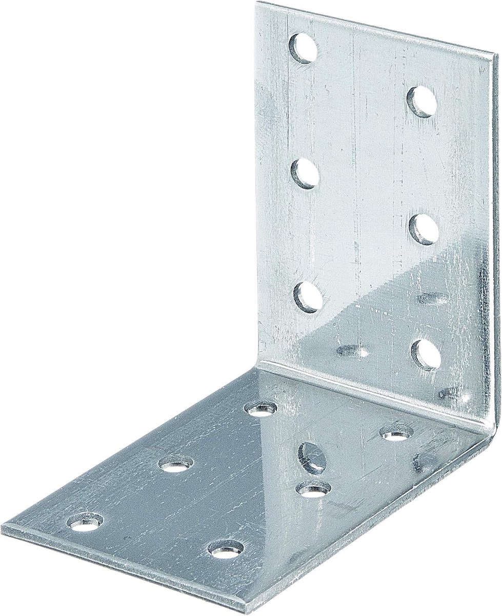 SnelShoppen - Hoekverbinding Plaat RVS 60x60x40 mm Set van 10 - Hoogwaardige Koppelplaat voor Vaste Bevestiging - Perfect voor Klussen en Constructies