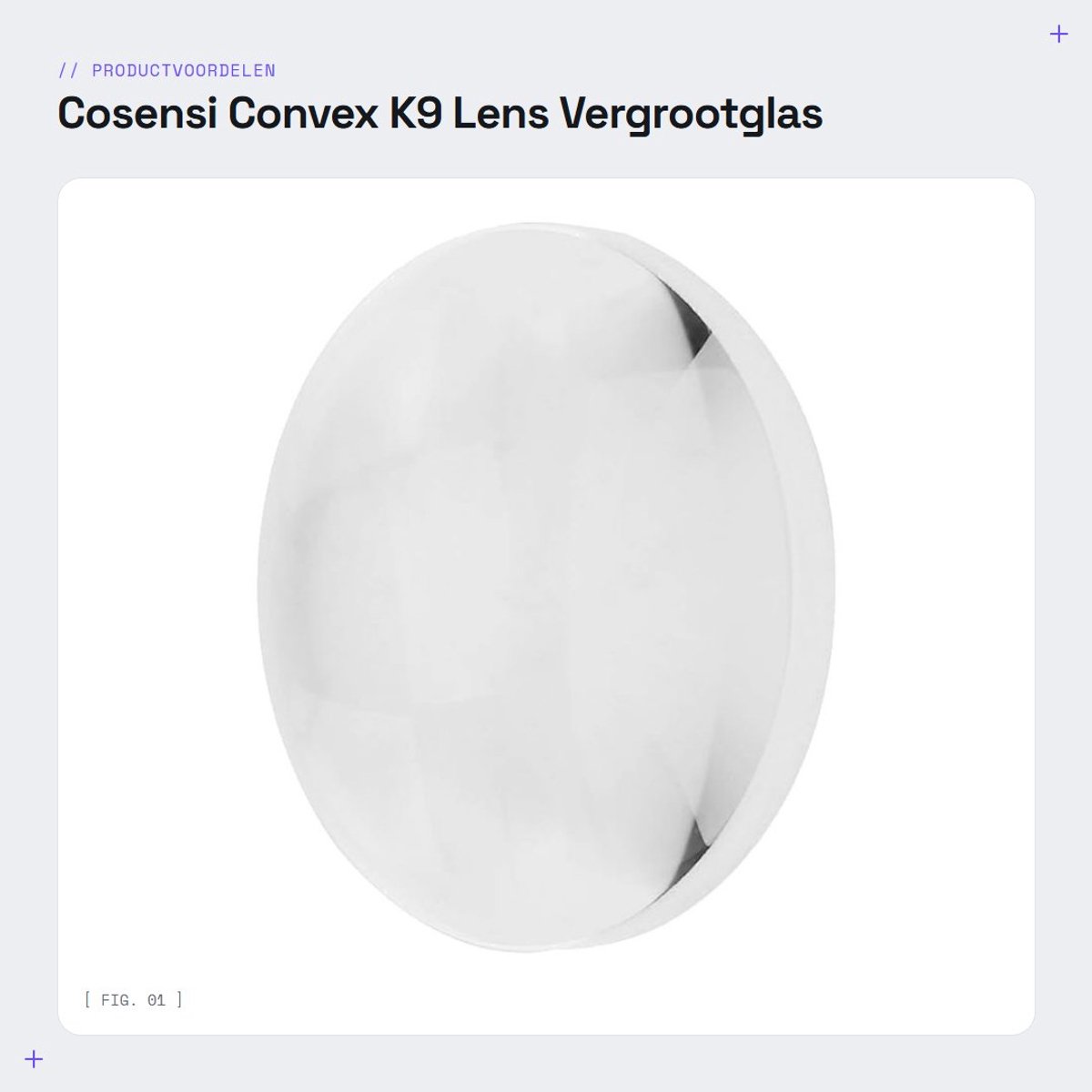 Dailygoods- Convexe Lens 2,5x Vergroting - Dubbele Lens - K9 Optisch Glas - Diameter 30 mm - Brandpuntsafstand 100 mm - Antireflecterende Coating - Vergrootglas