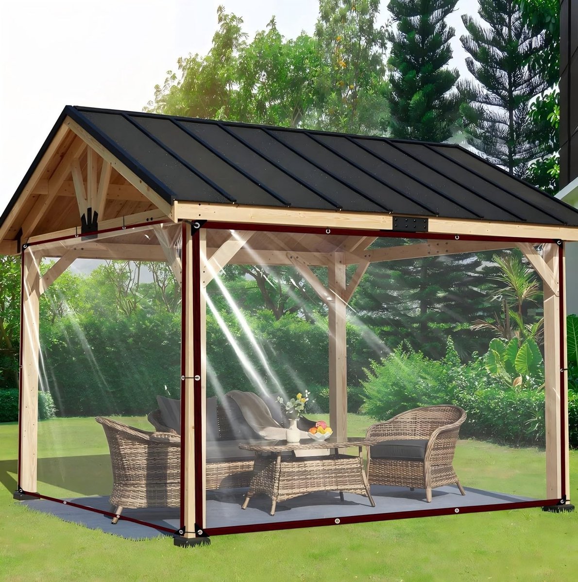 Dailygoods- Zeil waterdicht 1,5 x 2 m - Transparant afdekzeil - Voor broeikas/tuin/boot - Duurzaam PE-materiaal - Bescherming tegen regen/sneeuw/wind