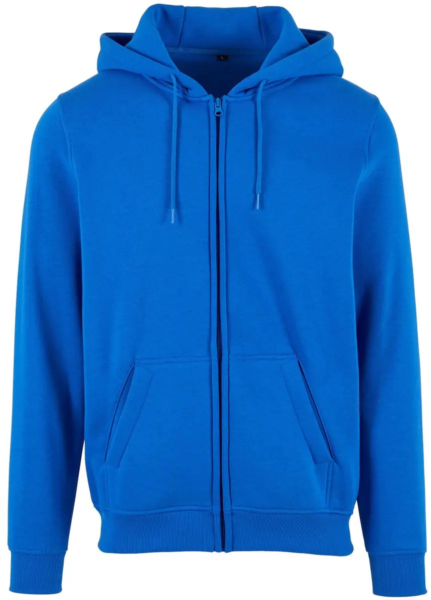 Build your Brand Heavy Zip Hoody BY012 Intense Blauw