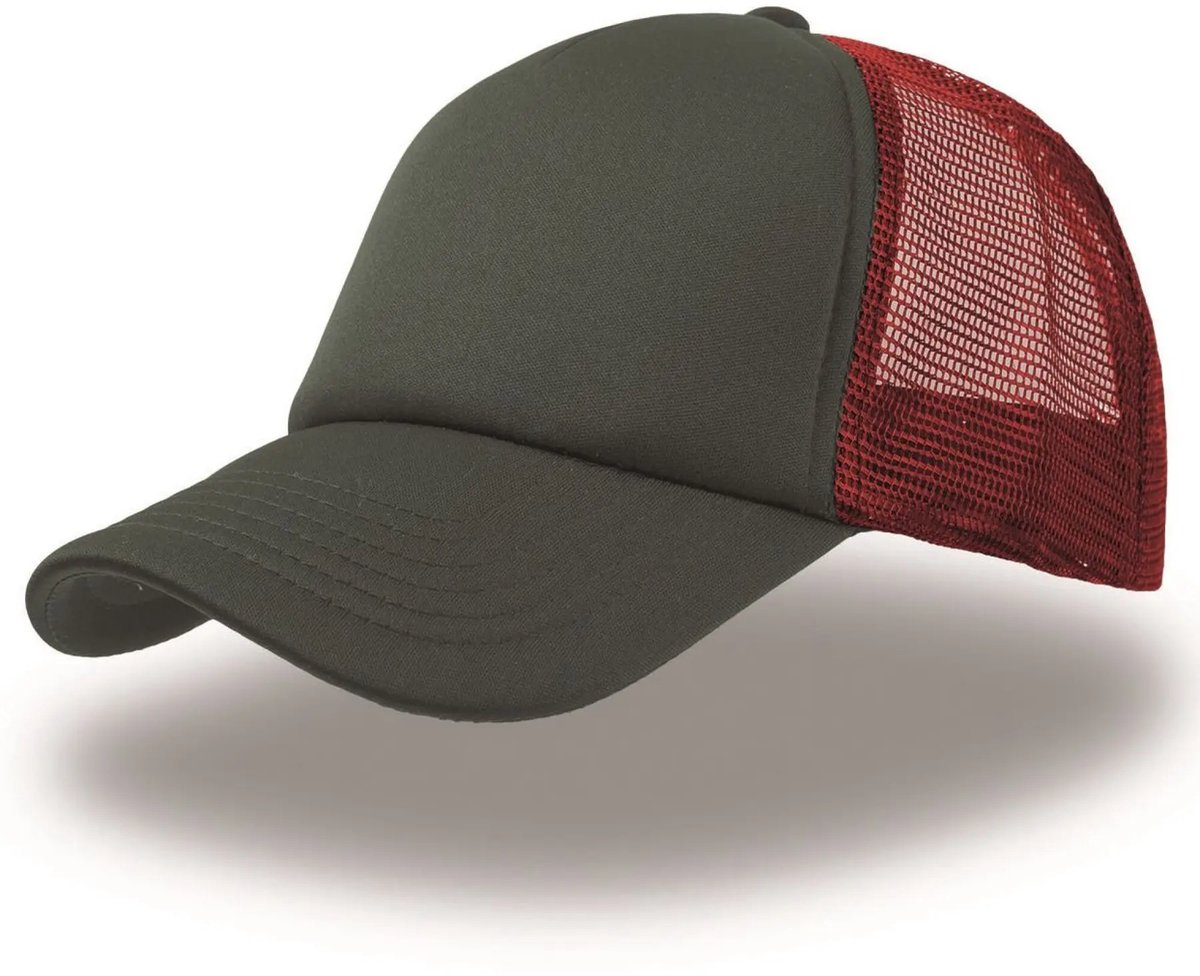 Atlantis Headwear Rapper Cap AT505 - Dark Grey/Red/Dark Grey - One size