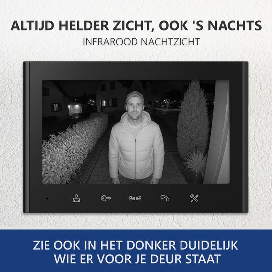 ELRO DV700 Video Deur Intercom - 1080P HD Camera - Opnamefunctie - 7 Inch Kleurenscherm van Elro — afbeelding 2