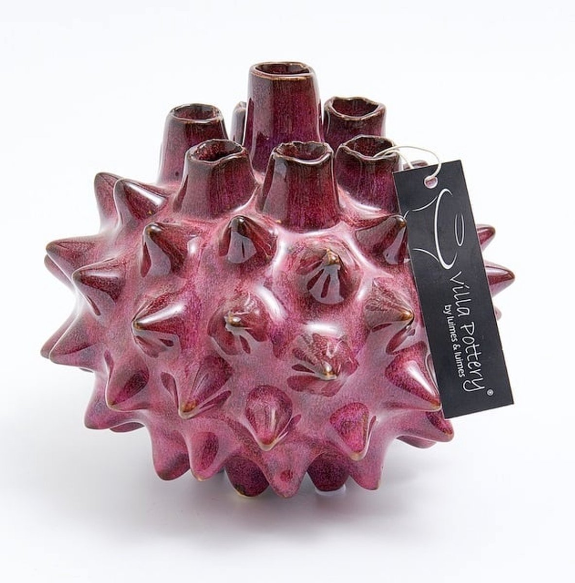 Villa Pottery Pickle vaas Roze 17x17x14,5 blauw
