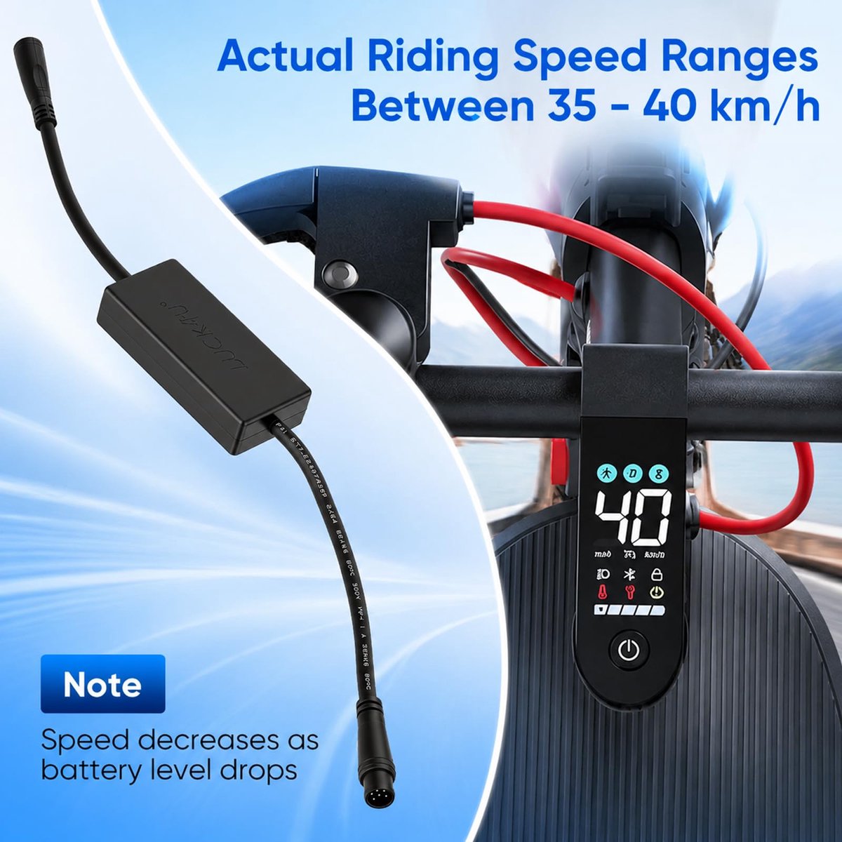 SnelShoppen - Optimizer Chip voor Elektrische Step - Kabel Ontgrendelen, Snelschakelknop, Geschikt voor Segway Ninebot F3/F3 Pro, Snelheid tot 40 km/u