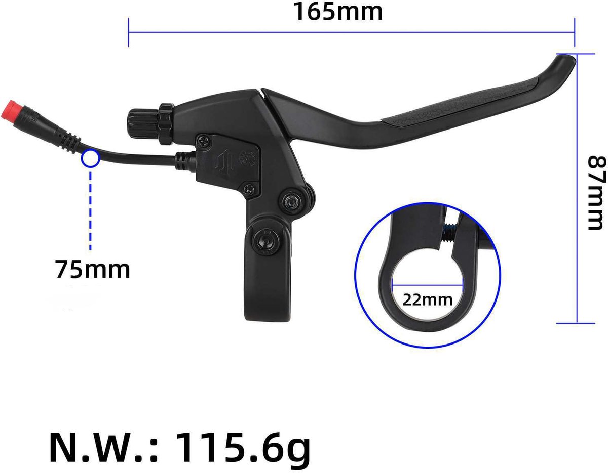 SnelShoppen - Remhendel voor Elektrische Scooter Kukirin G2 Pro/G2 Max - Aluminiumlegering - 1 Paar Remhendels - Accessoires voor Veilig Rijden