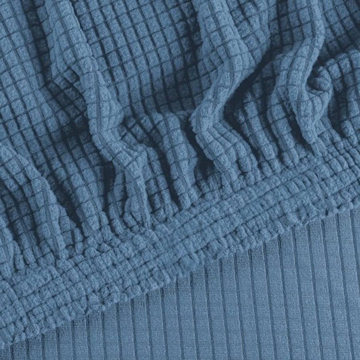 Elegante Jacquard voetbankhoes in Denim Blauw - Bescherming, Stijl en Comfort voor Je Meubels