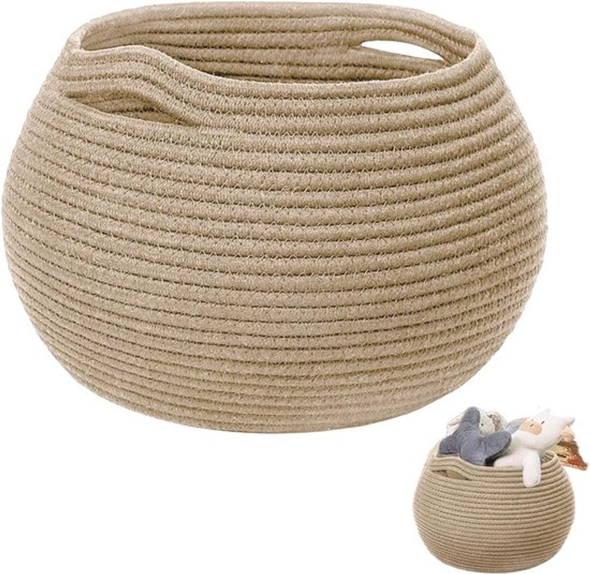 Vouwbare opbergmand voor baby speelgoed, wasgoed, handdoeken en toiletpapier - Rond, zwart, multifunctioneel