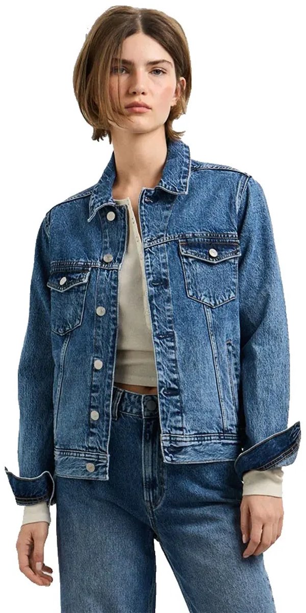 Pepe Jeans Crescent Trucker Spijkerjas Blauw XL Vrouw