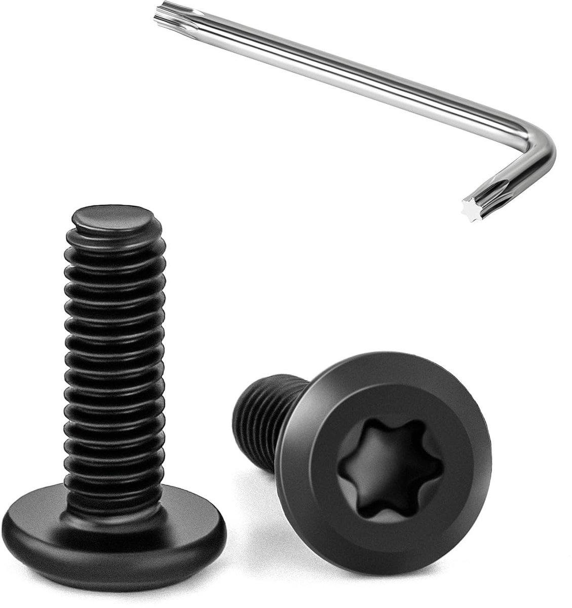 Set van 20 Platkop Schroeven M4 x 12mm Torx Zwart RVS Meubel Schroeven met T20 Sleutel Volledige Draad