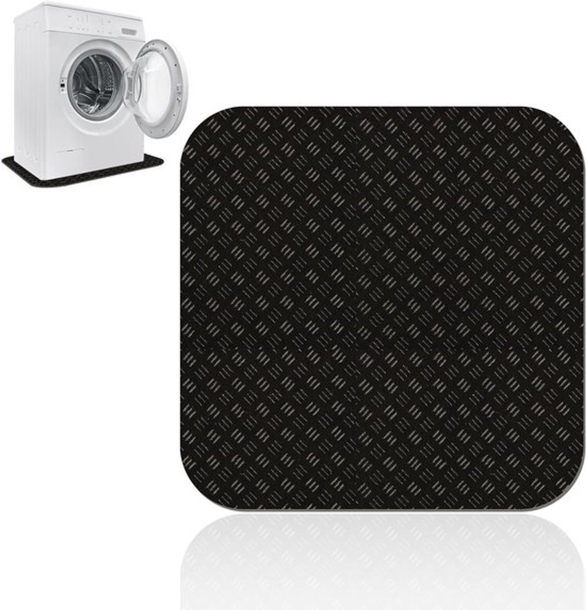 Anti-vibratie mat voor wasmachine en droger, 60 x 60 cm, dubbelzijdig, snijbaar, voor fitnessapparatuur en stabiliteit