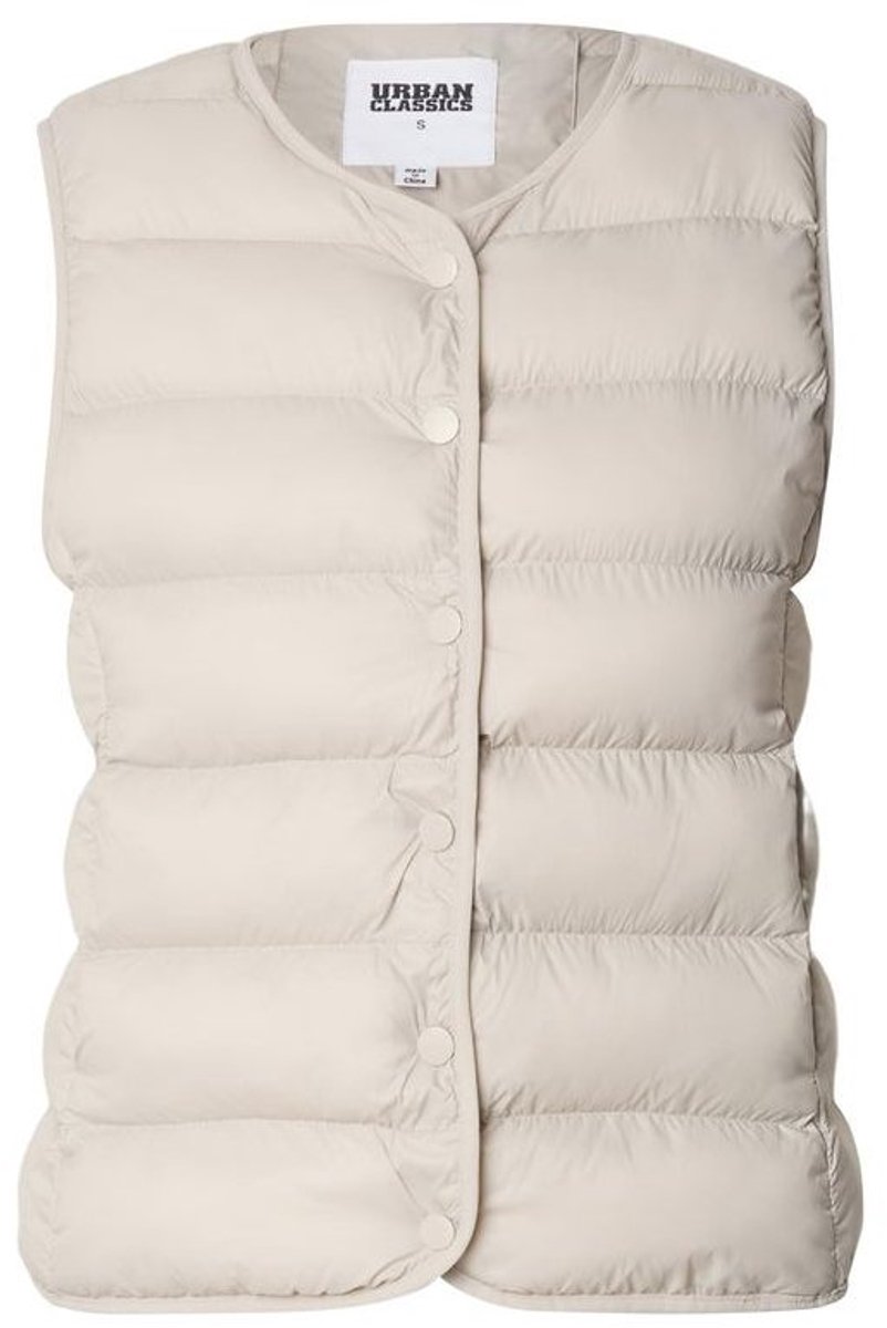 Urban Classics - Button Puffer Mouwloos jacket - XS - Grijs