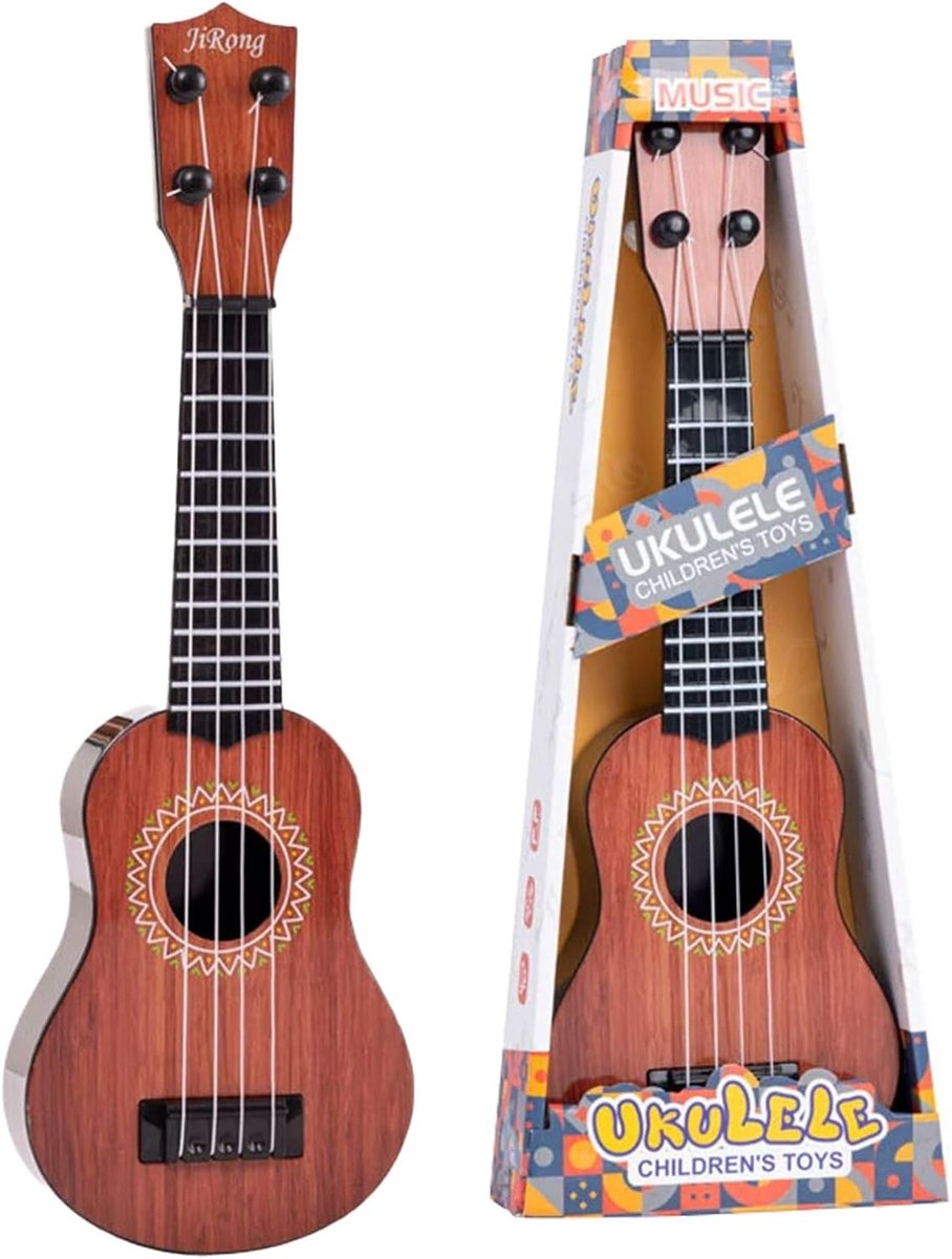 Thijox - Ukelele Gitaar voor Kinderen, 36 cm, Mini Kindergitaar met 4 Verstelbare Snaren, Muziekspeelgoed voor Peuters, Educatief Speelgoed voor Begin