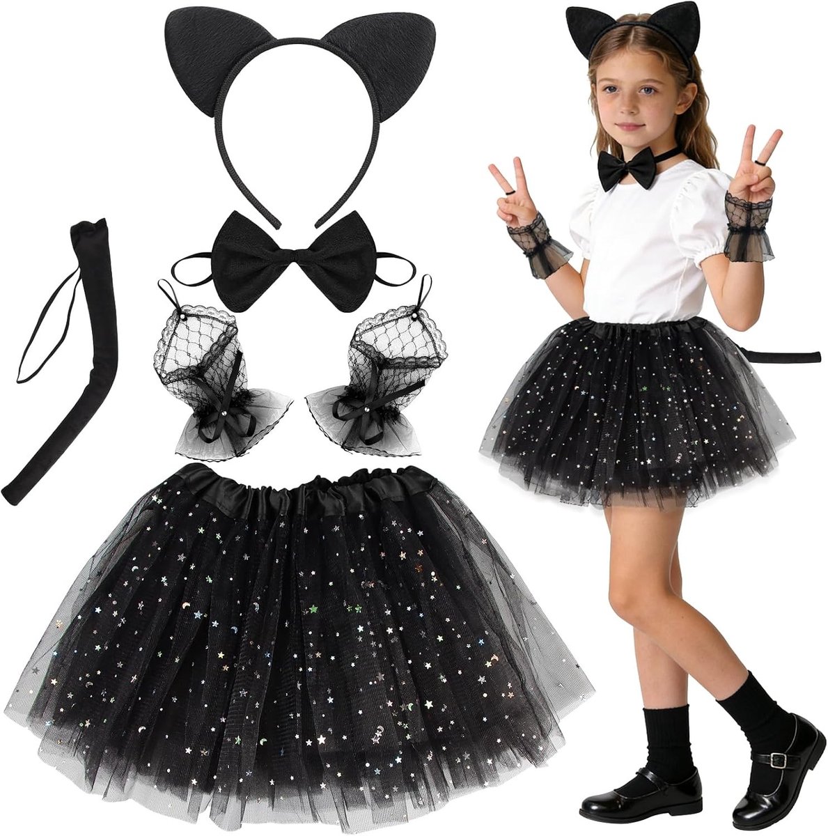 Schattig kattenkostuum voor kinderen - Perfect voor carnaval, Halloween en themafeesten