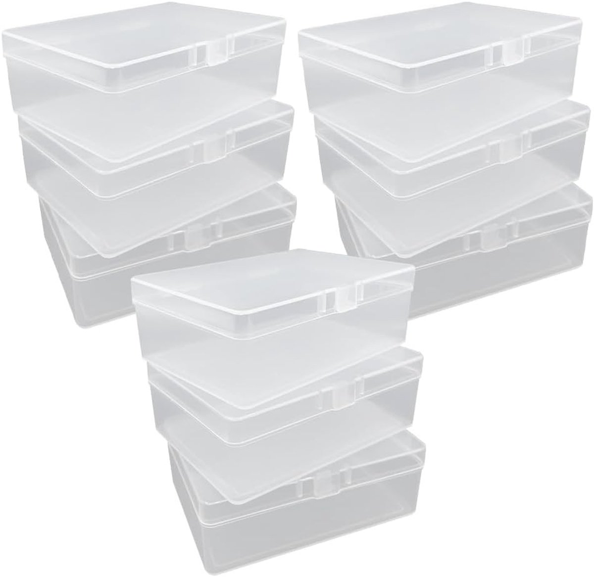 Set van 9 Transparante Opbergdozen met Deksel voor Sieraden en Kleine Voorwerpen - Compact en Praktisch (10 x 6.8 x 3.2 cm)