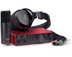 SnelShoppen - USB-Audio Interface Bundel voor Songwriters - Focusrite Scarlett 2i2 Studio 4e Gen. met Condensatormicrofoon, Koptelefoon, Opnemen, Stre