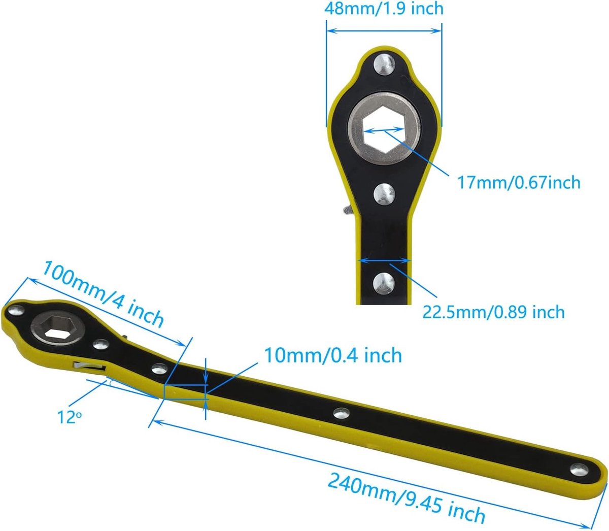 Verstelbare 14-20 Inch Wielmoersleutel met CR-V Bushings en 360° Rotatie voor Efficiënt Gebruik en Gemakkelijk Onderhoud