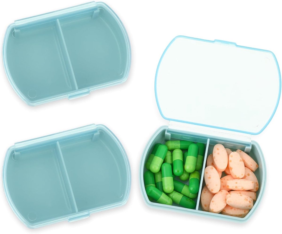 Pill Organizer 2PCS - Medicijnhouder voor Dagelijkse Supplementen, Compacte Opbergdoos voor Vitaminen en Medicijnen, Ideaal voor Reizen en Thuisgebruik
