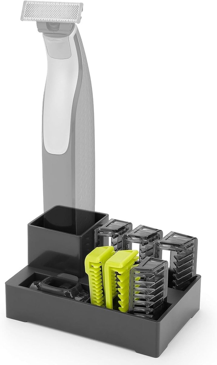 Rasieraccessoires met houder voor scheermesjes en vervangbare snijkoppen voor een perfecte scheerbeurt