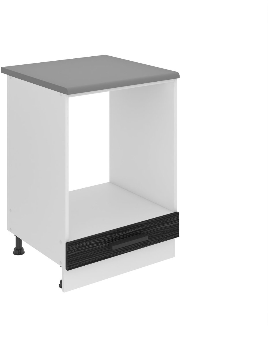 BELINI Ovenombouwkast SDP 60 cm met Klep met Werkblad - Koninklijk Ebbenhout