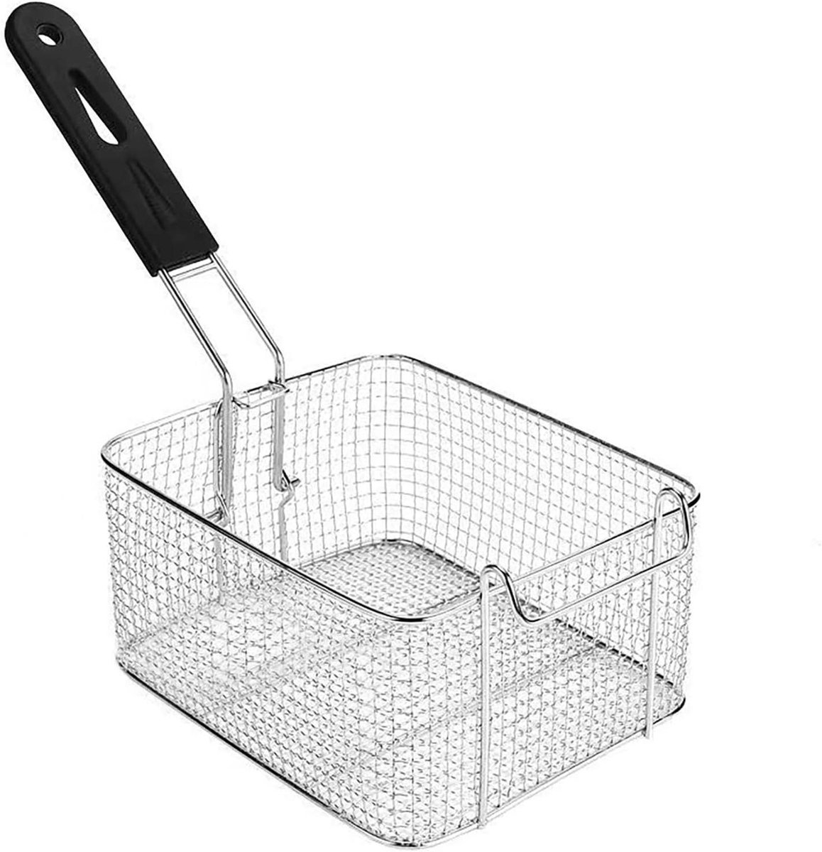 Frituurmand - Metalen mand - Frituren thuis - Ademend mesh ontwerp - 23 x 19 x 10 cm - Zilver
