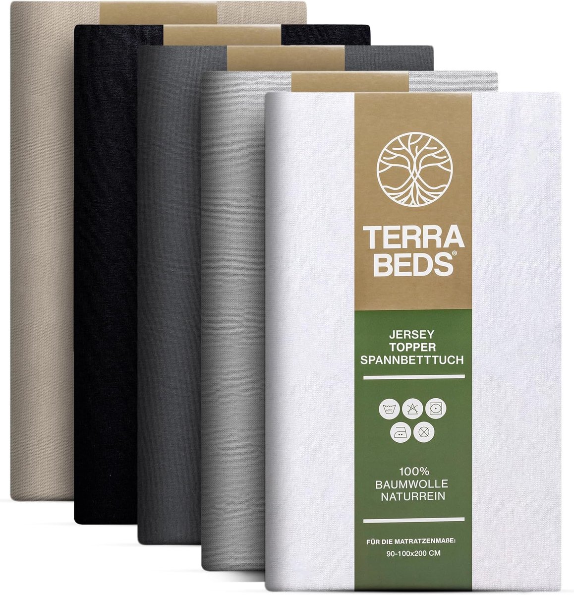 SnelShoppen - Premium Topper Hoeslaken 90 x 200 cm, 100% Hoogwaardig Oeko-Tex Katoenen Jersey, Zacht en Ondersteunend, Verkrijgbaar in 10 Kleuren, Per
