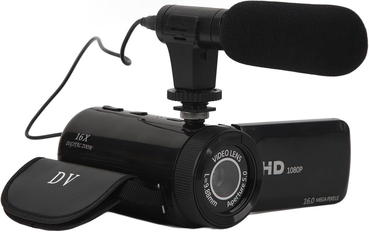 SnelShoppen - Videocamera Camcorder Full HD 1080P Vlogcamera met 2,4 Inch IPS Touchscreen, 16x Zoom, 16 MP Digitale Videocamera voor YouTube en Vlogs