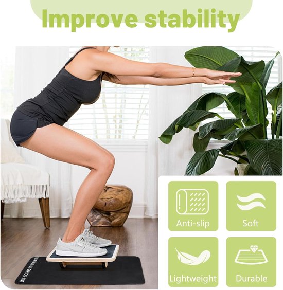 Praktische Mini Yoga Mat voor Onder Bureau, 2 Stuks, Zwart, Geschikt voor Elektrische Voetpedalen, Stabiliteit en Vloerbescherming, Ideaal voor Thuis en Kantoor — afbeelding 2