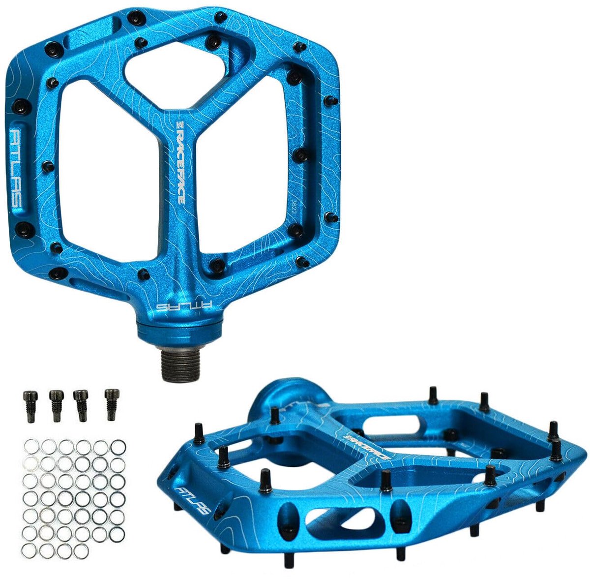 SnelShoppen - RaceFace Atlas Fiets Platform Pedalen Turkoois RF2984 - Lichtgewicht Aluminium, Antislip, Perfect voor Mountainbiken en Stadsfietsen