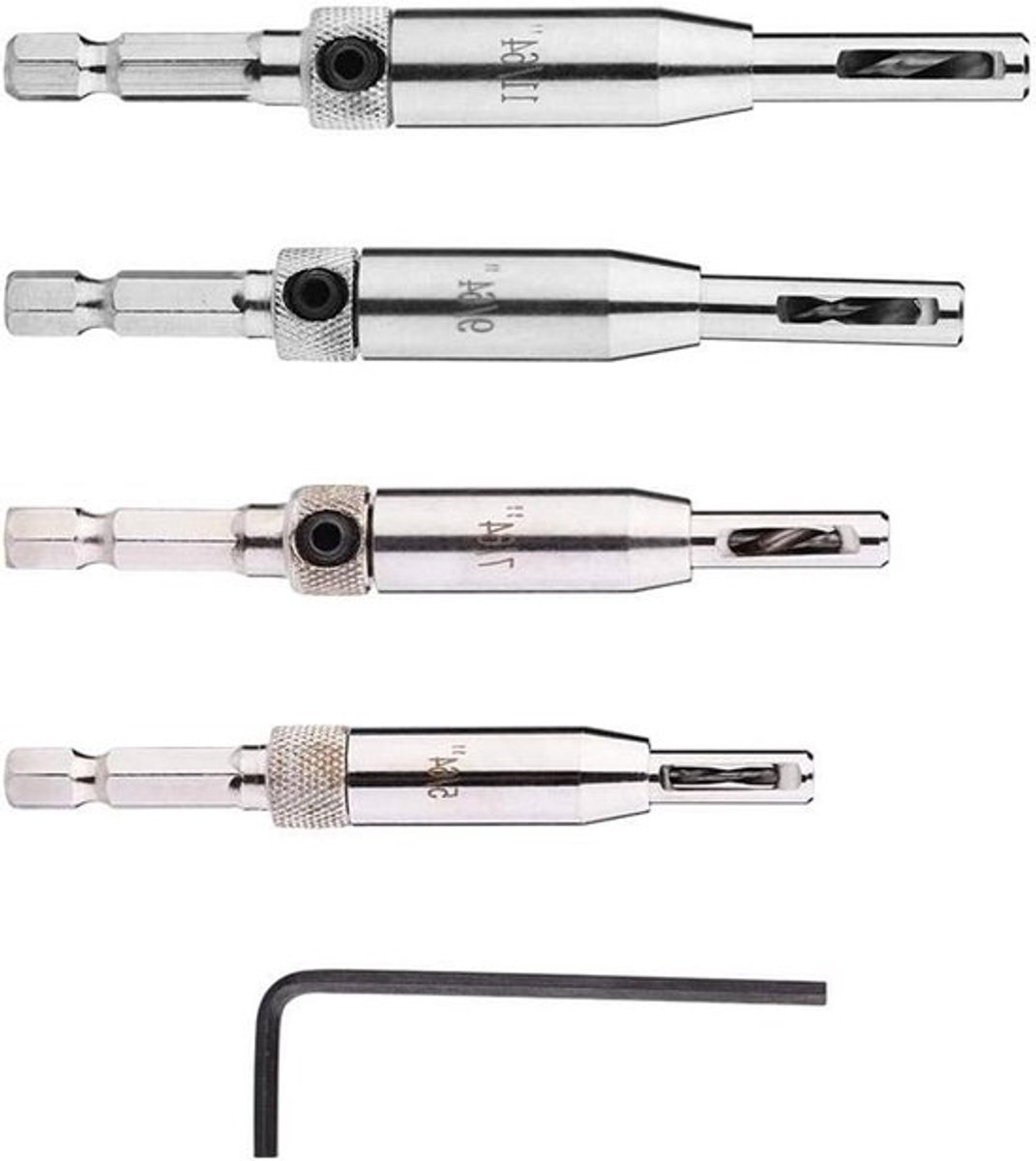 Deurscharnier Boor Bit - Zelfcentrerende Boor Set - Houtbewerking Tool - 4 Stuks - Perfect voor Deuren en Ramen - Voor Professioneel Gebruik