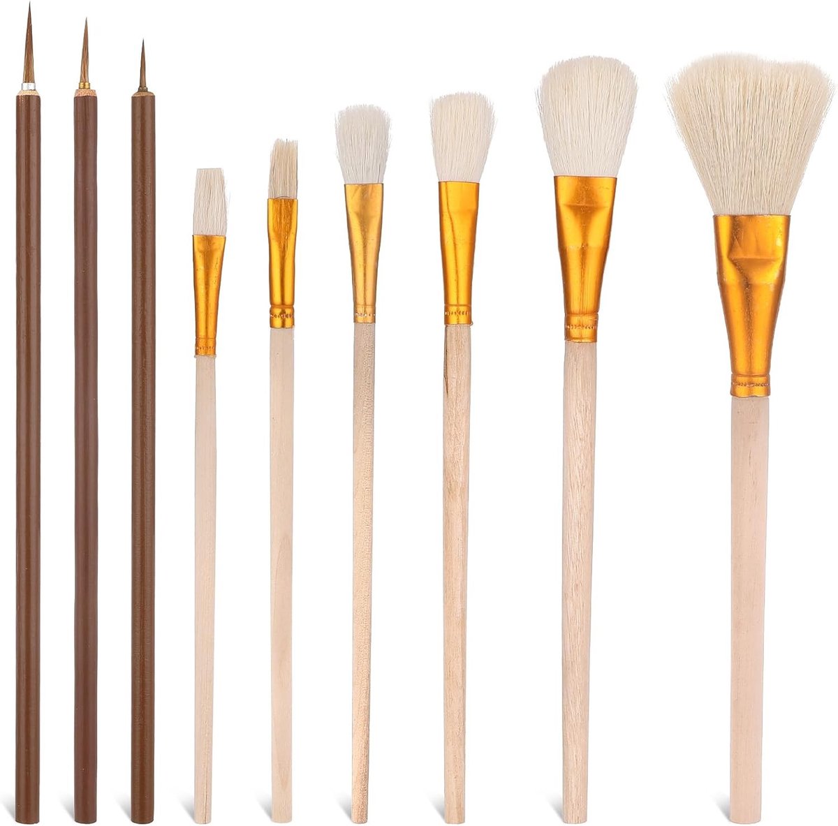 Keramische Glazuurkwasten Set voor Pottery, Olieverf, Aquarel en Acryl - Inclusief Mengkwasten voor Creatieve Kunstwerken