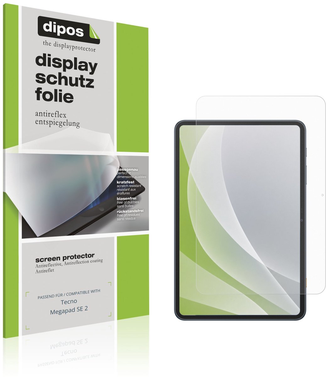 dipos – 2x Matte Beschermfolie geschikt voor Tecno Megapad SE 2 | Krasbestendige & antireflecterende Screenprotector Ultra-Thin