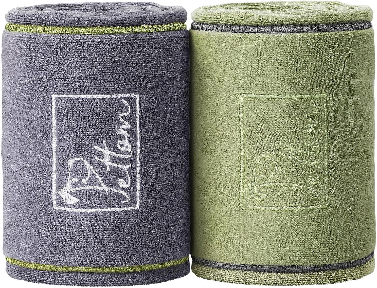 SnelShoppen - 2 stuks hondenhanddoek 90 x 50 cm | Microvezel extra absorberend, sneldrogend hondenhanddoeken met zakken, badhanddoek voor honden en ka