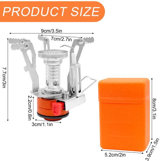 SnelShoppen - Mini Gaskooktoestel Campingkooktoestel 3000 W Draagbare Gasstove Opvouwbaar met Draagdoos Voor Outdoor Kamperen Wandelen Trekking Pickni van Snelshoppen — afbeelding 2