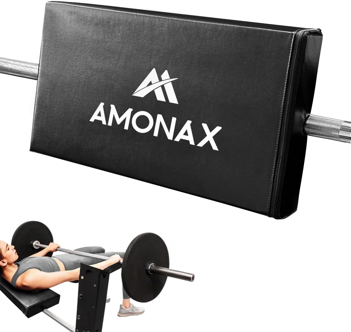 SnelShoppen - Hip Thrust Bench Rugkussen met Extra Dikke Schuimvulling - Bevestiging voor Hometrainer - Beschermend Kussen voor Bankdrukken en Rugsteu