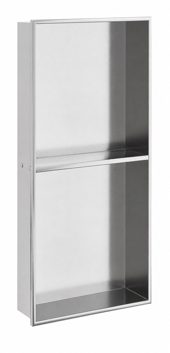 SaniGate Inbouwnis RVS 30x60x10 cm met Planchet – RVS Douchenis / Wandnis voor Badkamer | Verzonken Inbouw
