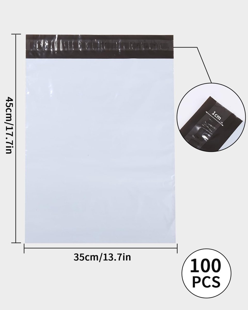 SnelShoppen - Envelop van kunststof, 100 stuks, verzendzakken 35 x 45 cm, plastic zakken voor kleding, verpakking en verzending, Express verzendtas vo