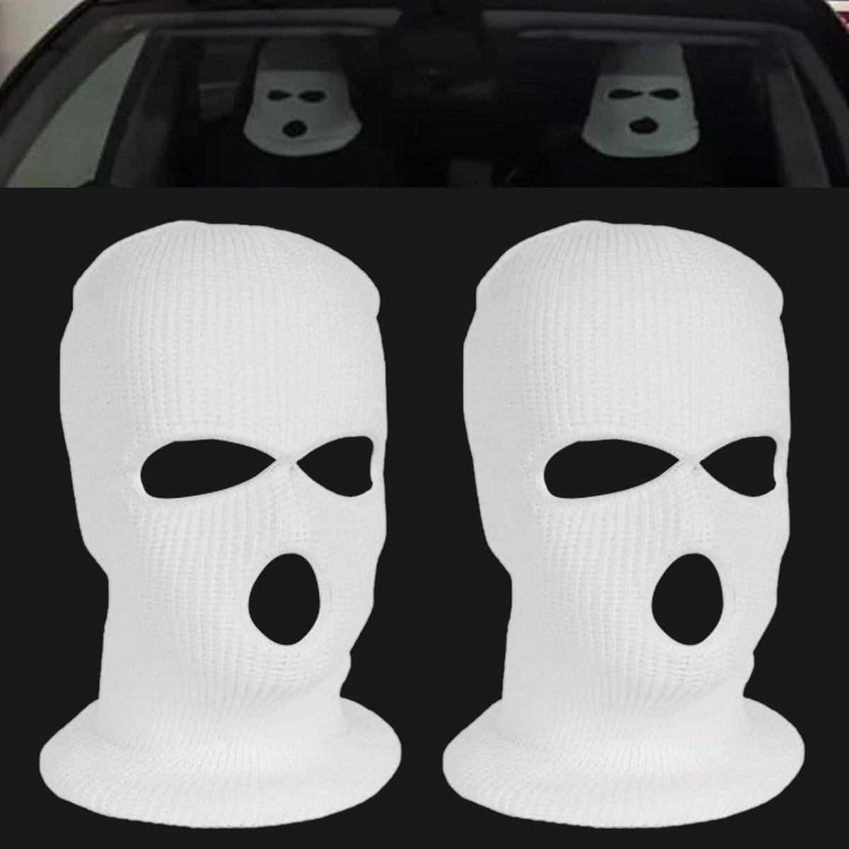 SnelShoppen - 2 Stuks Auto Hoofdkussen Covers Universele Hoofsteun Hoezen Creatieve Persoonlijke Grappige Hoed voor Auto Zitplaatsen (Wit | Zacht en K